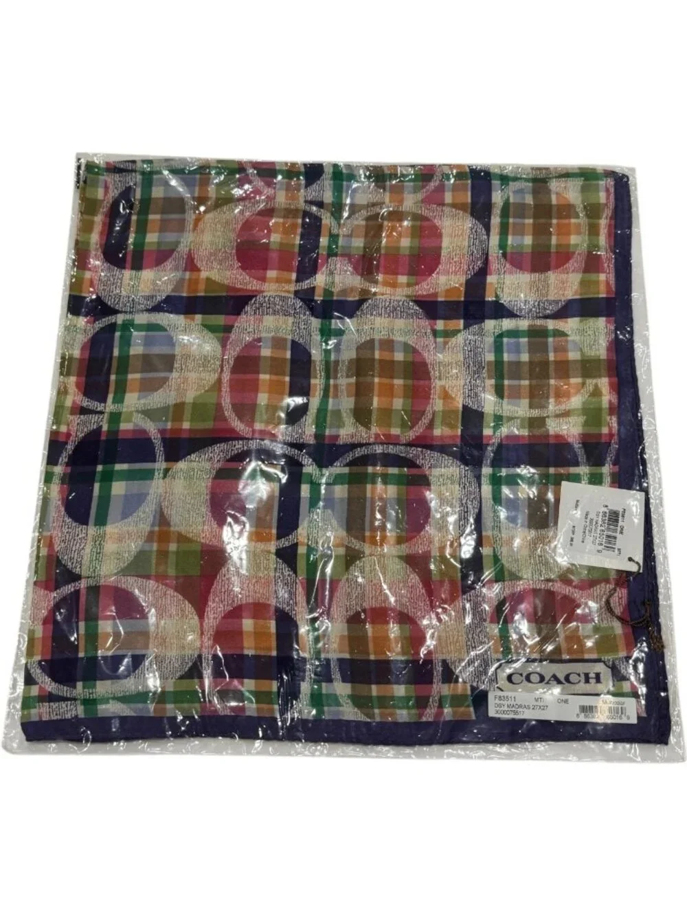Coach Daisy Madras Lightweight Scarf 26x26 Women’s Neck Head Wrap F83511 - Picture 2 of 10